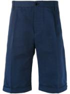 Mp Massimo Piombo Classic Chino Shorts, Men's, Size: 48, Blue, Cotton/linen/flax