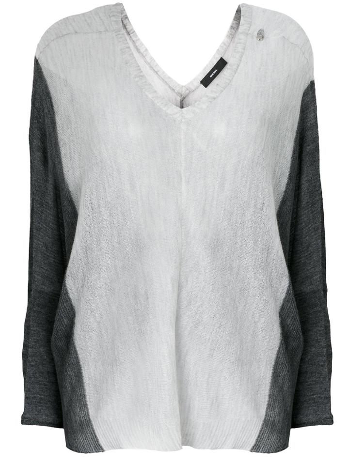 Diesel Contrast Colour Floaty Top - White