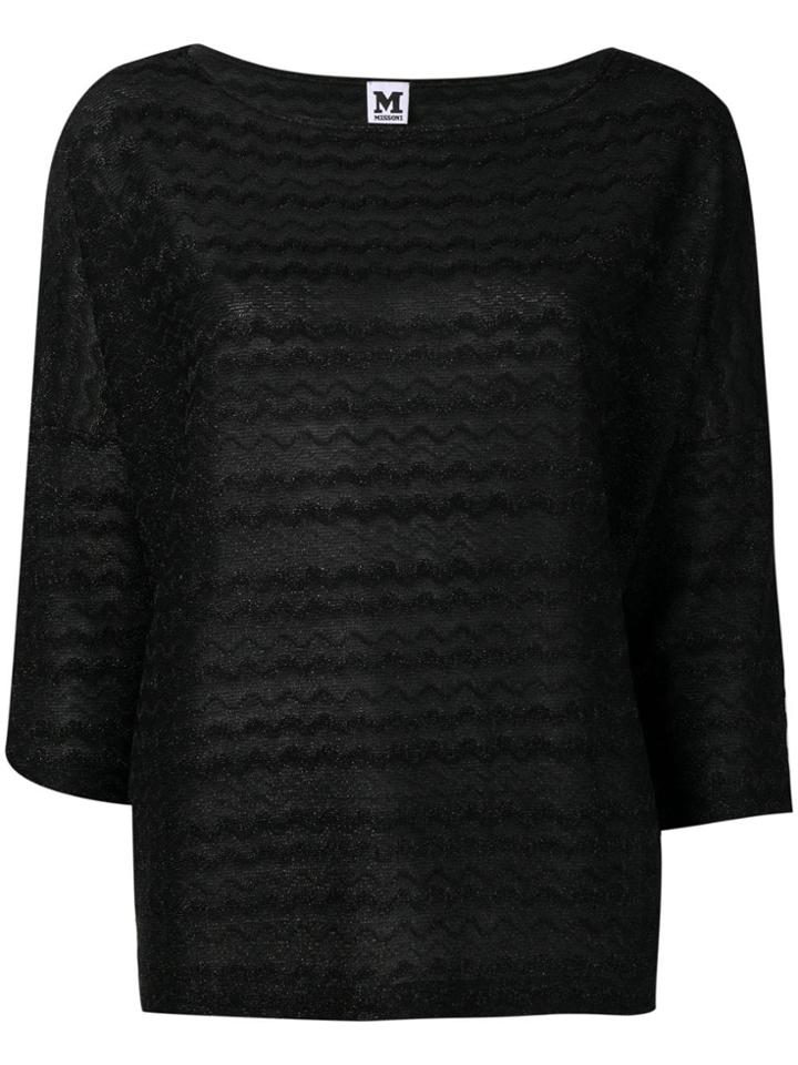 M Missoni Boat Neck Blouse - Black