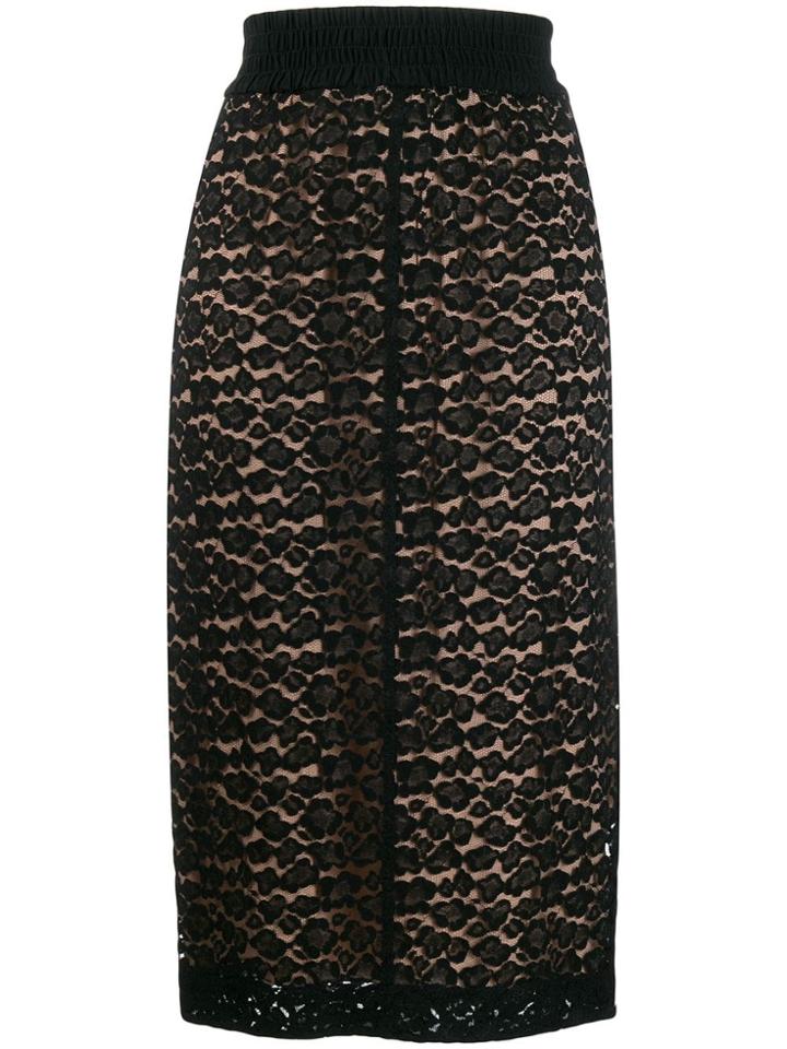 Nº21 Lace Pencil Skirt - Black