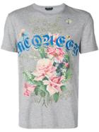 Alexander Mcqueen Rose Print T-shirt - Grey