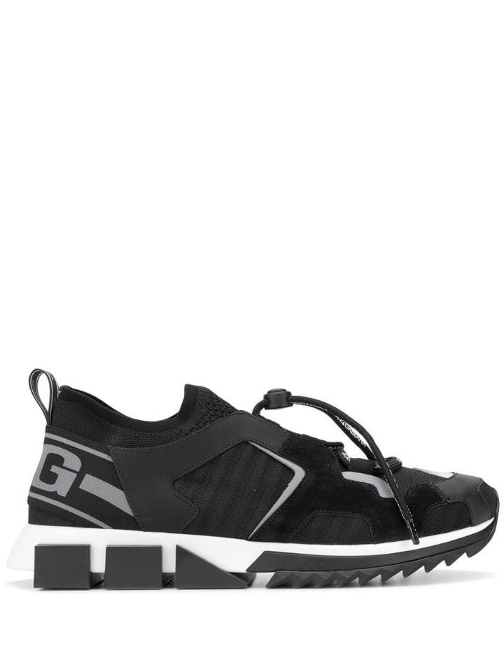 Dolce & Gabbana Sneakers Bassa Maglia + Vitello Nappa - Black