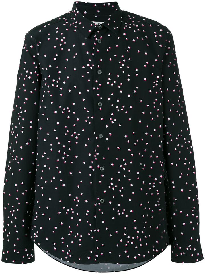 Ps By Paul Smith Allover Dots Print Shirt, Men's, Size: Small, Black, Cotton