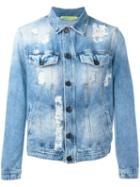 Versace Jeans Distressed Denim Jacket, Men's, Size: 48, Blue, Cotton/polyester