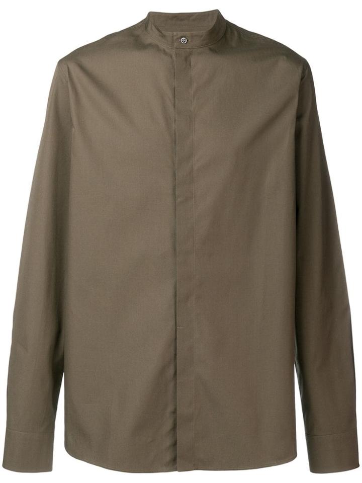 Qasimi Mandarin Neck Shirt - Green