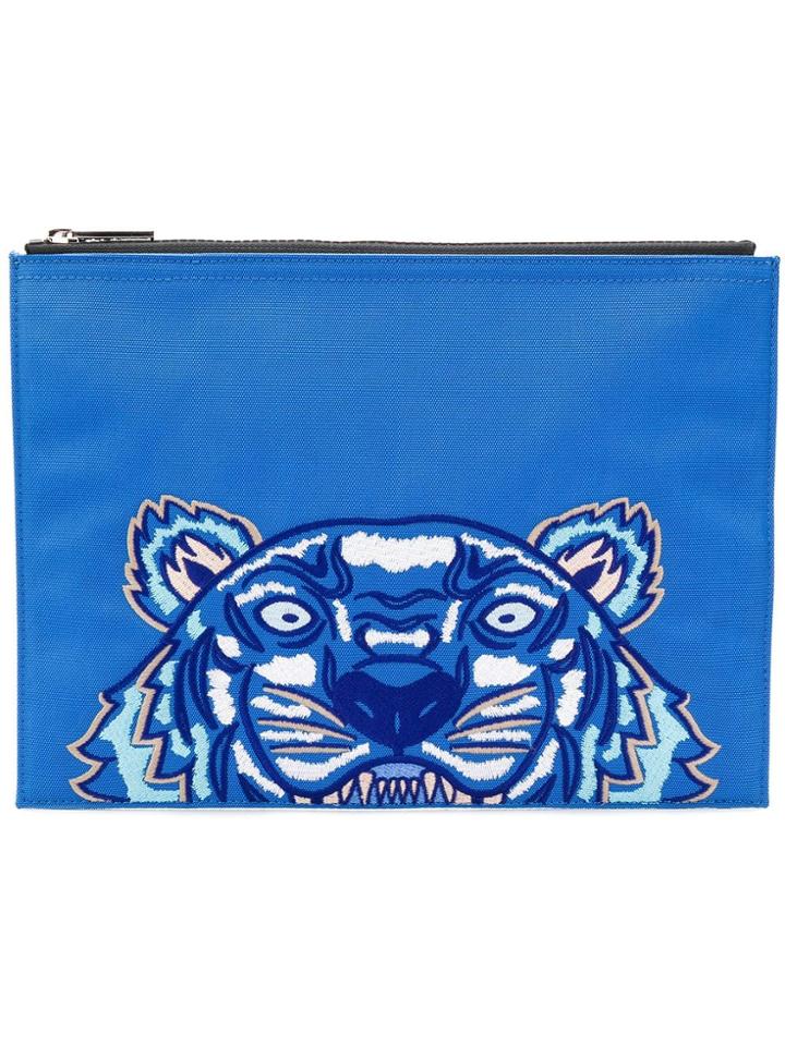 Kenzo Tiger A4 Pouch - Blue