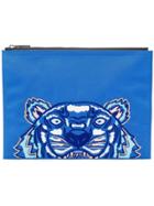 Kenzo Tiger A4 Pouch - Blue