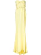 Boutique Moschino - Flared Evening Dress - Women - Polyester/triacetate - 46, Yellow/orange, Polyester/triacetate
