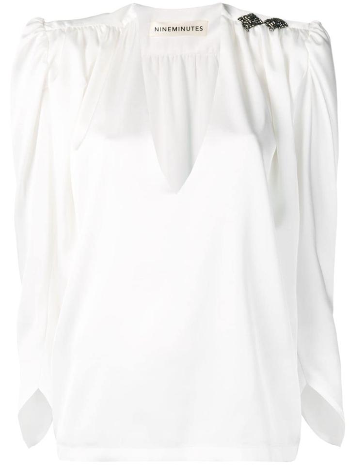 Nineminutes Embellished Shoulder Detail Blouse - White