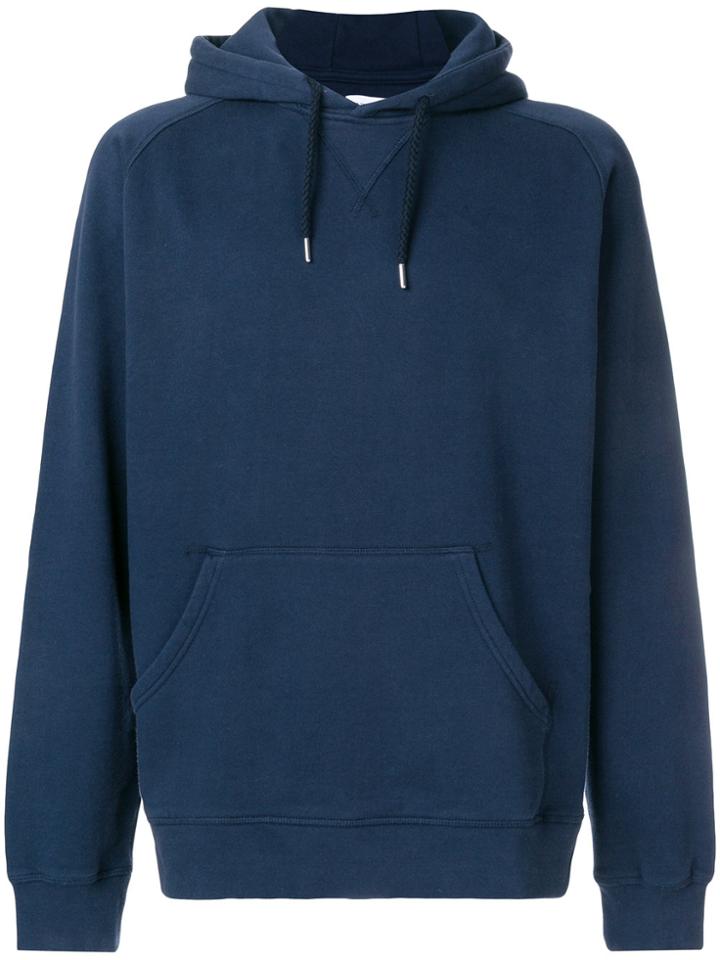 Pop Trading International Rear Logo Print Hoodie - Blue