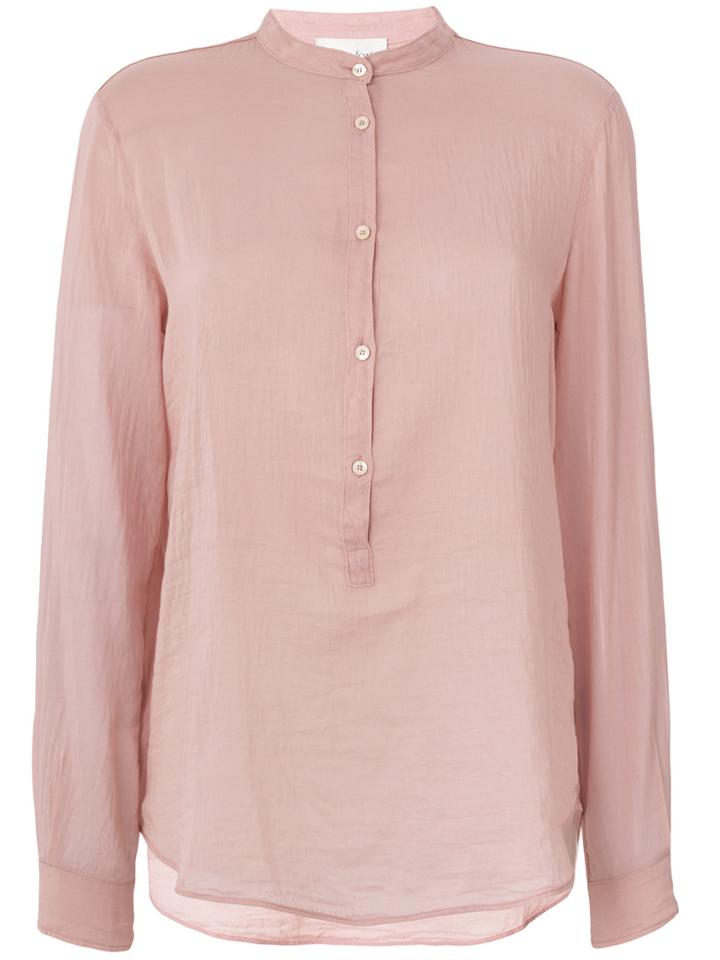 Forte Forte Band Collar Shirt - Pink & Purple