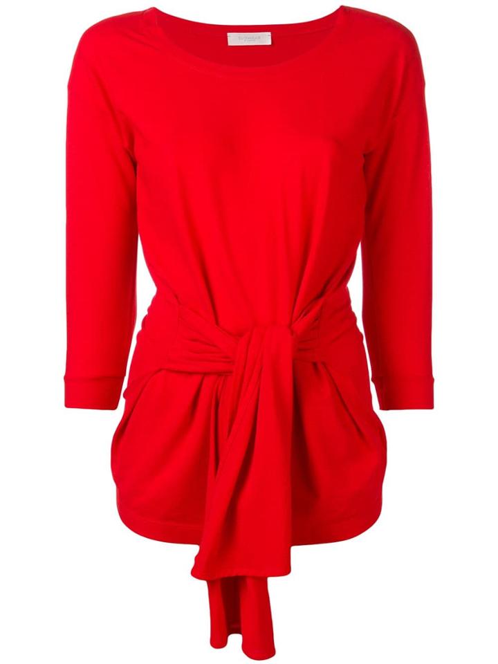 Zanone Tie Front Sweater - Red