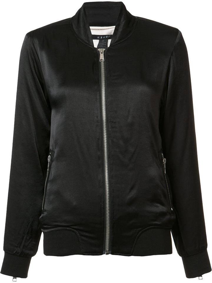Ksubi Classic Bomber Jacket, Women's, Size: Medium, Black, Polyester/rayon