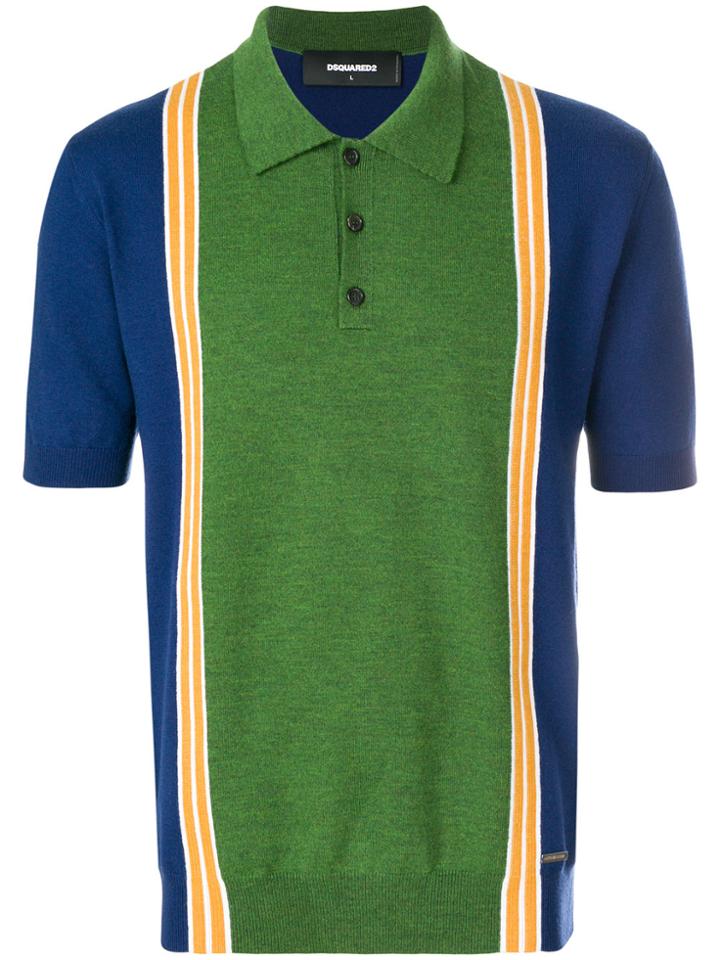 Dsquared2 Colour Block Polo Shirt - Blue