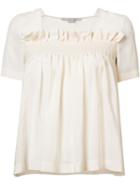 Stella Mccartney Ruffle Detail Blouse, Women's, Size: 40, White, Silk