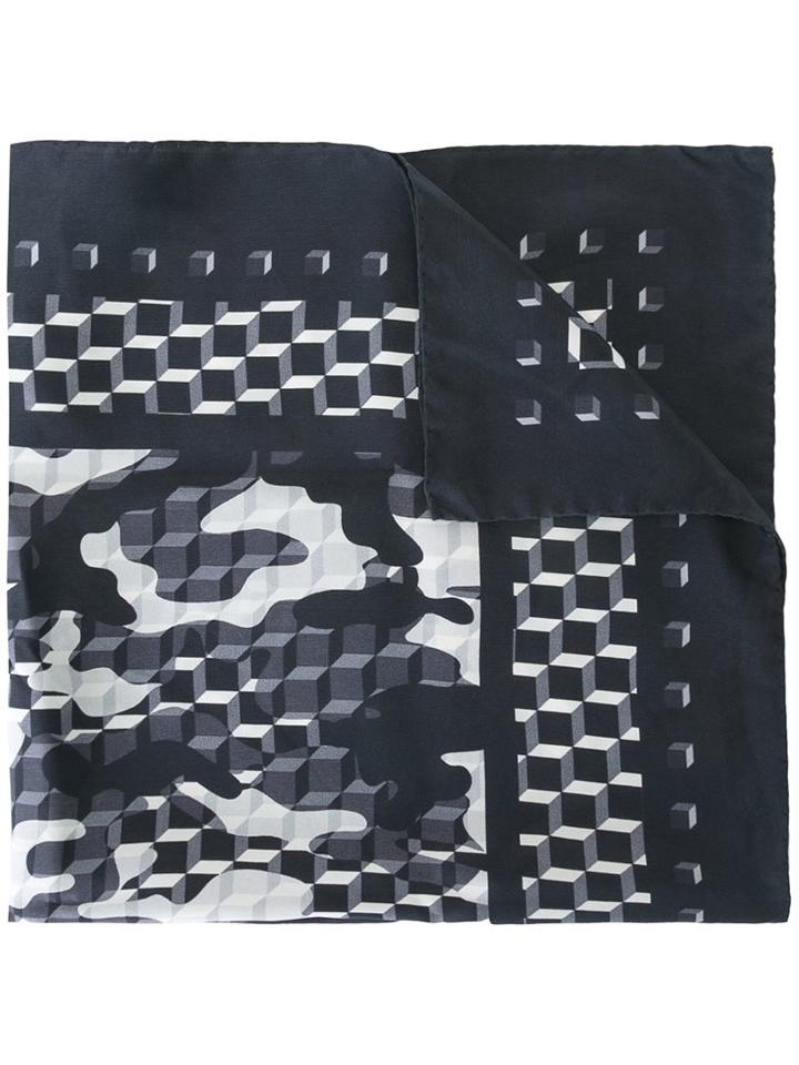 Pierre Hardy 'camocube' Scarf, Adult Unisex, Black, Silk