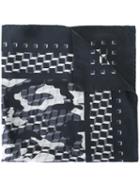 Pierre Hardy 'camocube' Scarf, Adult Unisex, Black, Silk