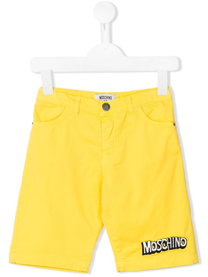 Moschino Kids Logo Shorts, Boy's, Size: 8 Yrs, Yellow/orange