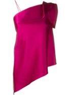 Roland Mouret 'iver' Asymmetric Double Faced Top, Women's, Size: 12, Pink/purple, Acetate/viscose/polyurethane