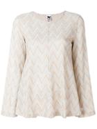 M Missoni Chervon Embroidered Top - Metallic