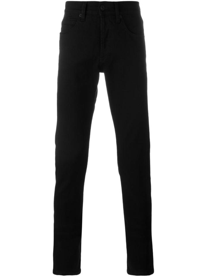 Off-white Brushed Slim-fit Jeans, Men's, Size: 33, Black, Cotton/spandex/elastane