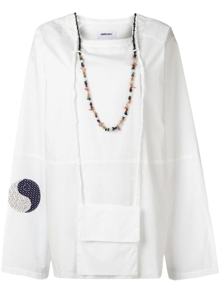Ambush Oversized Long-sleeve Blouse - White