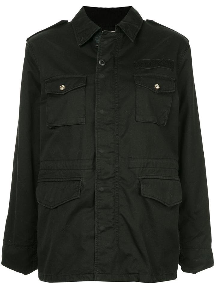 Tu Es Mon Trésor M65 Fur Trim Field Jacket - Black