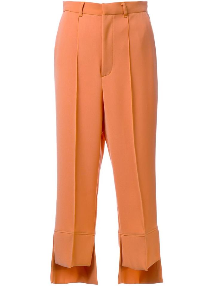 G.v.g.v. 'high Low Hem' Trousers, Women's, Size: 34, Yellow/orange, Polyester