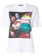 Alexander Mcqueen Floral Painting Printed T-shirt - White