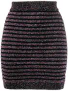 Balmain Metallic Striped Skirt - Black