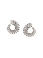 Oscar De La Renta Crystal Embellished Hoop Earrings - Grey