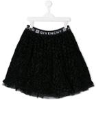 Givenchy Kids Teen Velvet-flocked Mini Skirt - Black