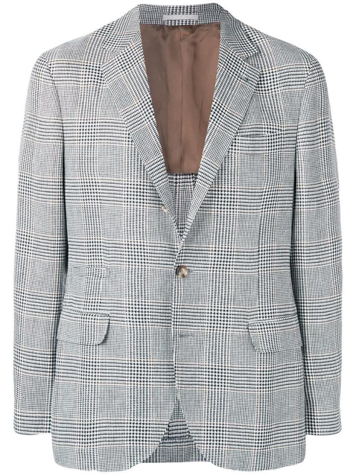 Brunello Cucinelli 'prince Of Wales' Check Blazer - Black