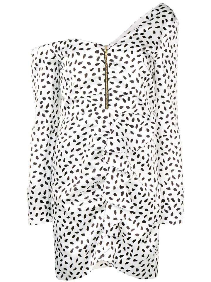 Self-portrait Spotted Off-shoulder Dress - White