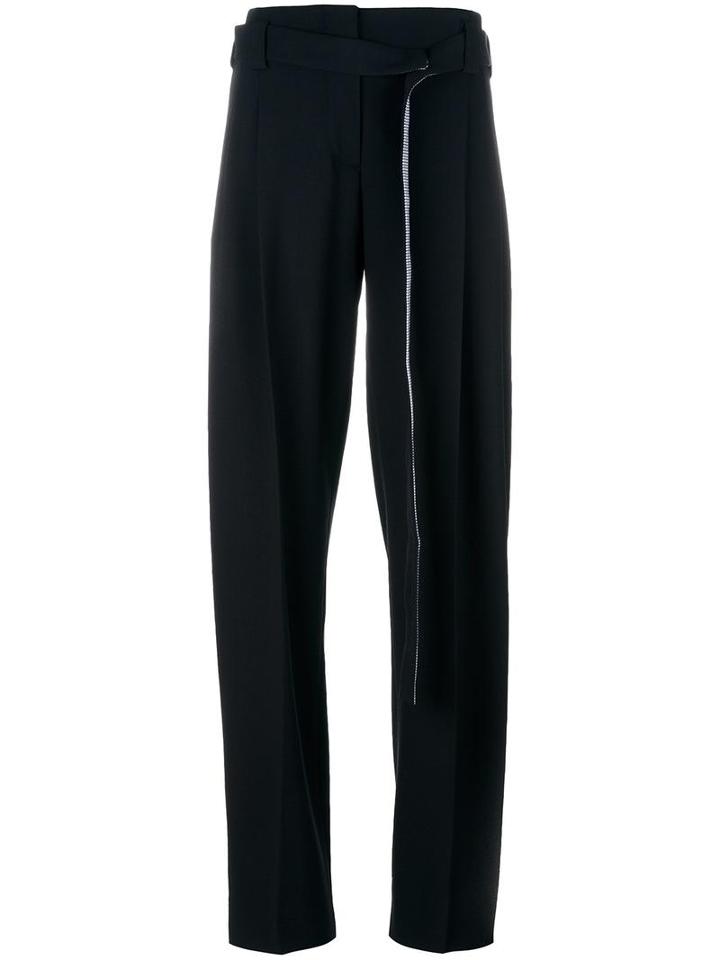 Cédric Charlier Side Panel Trousers, Women's, Size: 40, Black, Virgin Wool/rayon/cotton