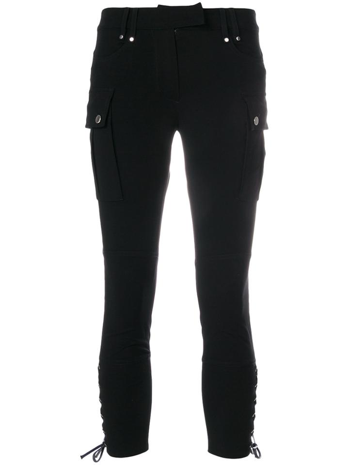 Plein Sud Side Lace-up Cropped Trousers - Black