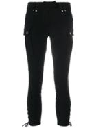 Plein Sud Side Lace-up Cropped Trousers - Black
