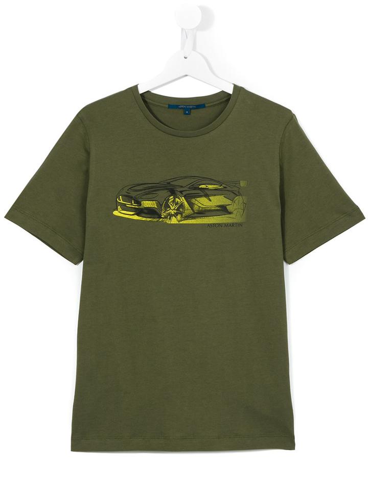 Aston Martin Kids - Car Print T-shirt - Kids - Cotton - 16 Yrs, Boy's, Green