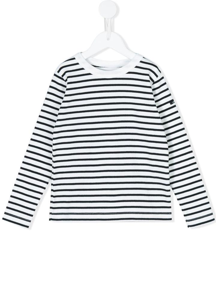 Arch & Line Striped T-shirt, Boy's, Size: 6 Yrs, White