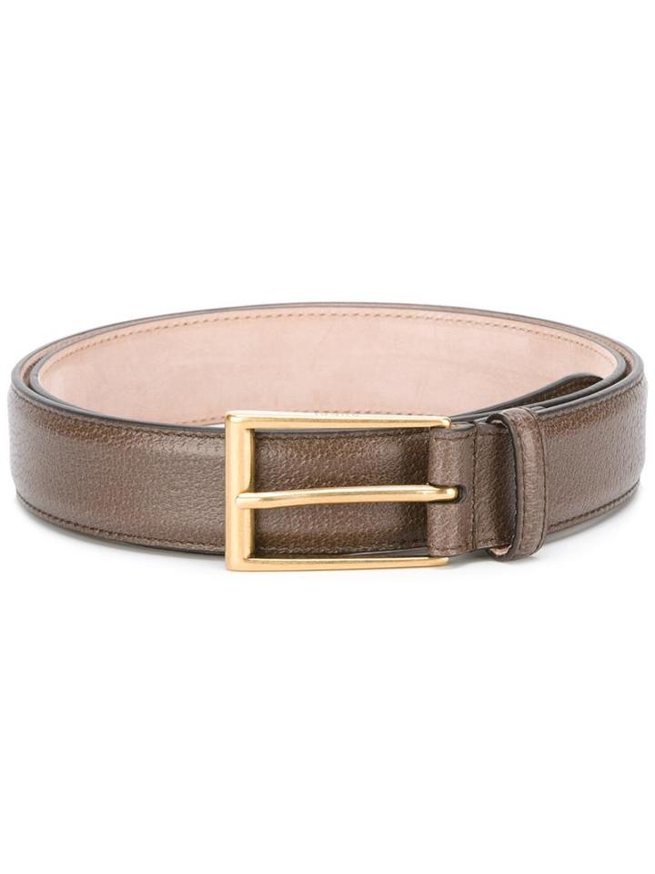 Gucci Rectangular Buckle Belt, Men's, Size: 95, Brown, Leather