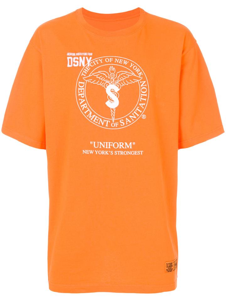 Heron Preston Logo Print T-shirt - Yellow & Orange