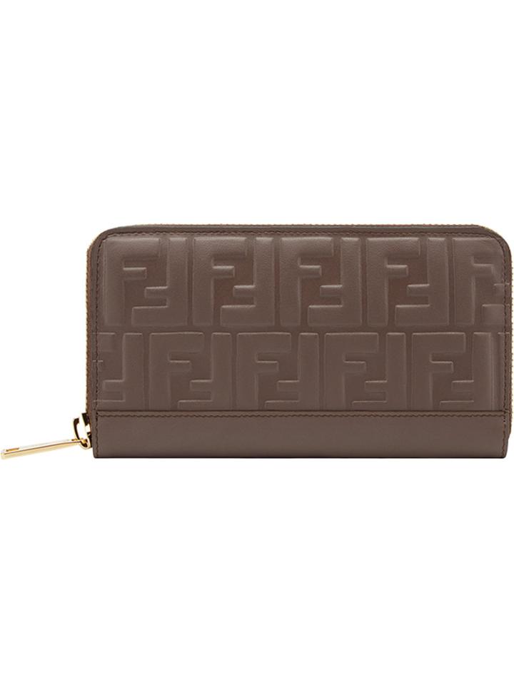 Fendi Embossed Ff Wallet - Brown