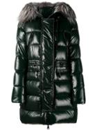 Moncler 'aphrotiti' Padded Coat, Women's, Size: 3, Green, Feather Down/fox Fur/polyamide