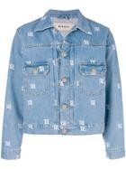 Misbhv Cropped Monogram Denim Jacket - Blue