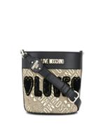 Love Moschino Love Embroidered Bucket Bag - Black