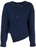 Cédric Charlier Asymmetric Button Sweater - Blue