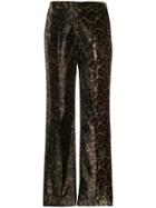 John Richmond Tameside Leopard Print Trousers - Green