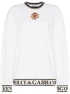 Dolce & Gabbana Sacred Heart Logo Band Cotton Sweatshirt - White