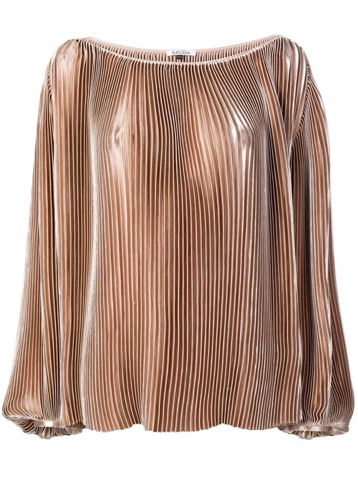 Krizia Pleated Shirt - Nude & Neutrals