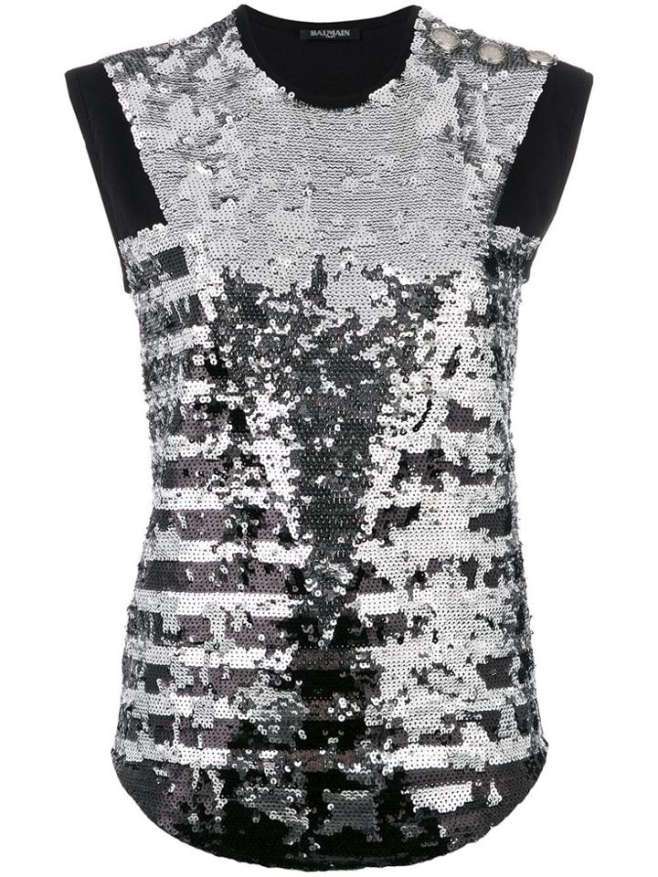 Balmain Sequins Top - Silver